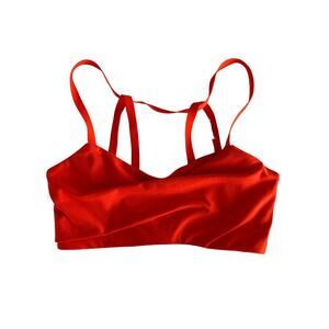 Free People Movement Orange Strappy Crop Top Sports Bra Womens Size Extra Small